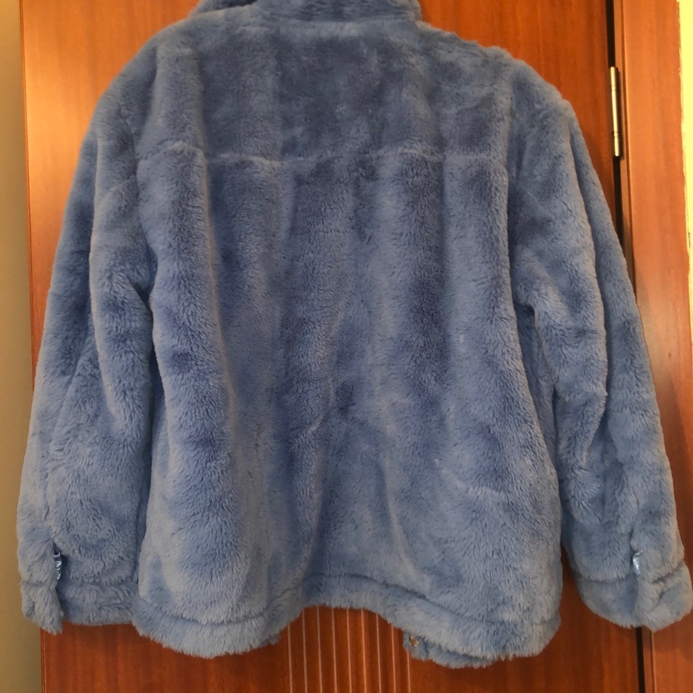 Faux fur blue coat